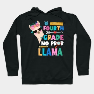 Fourth Grade Teacher 100th day of school No Prob Llama Hoodie